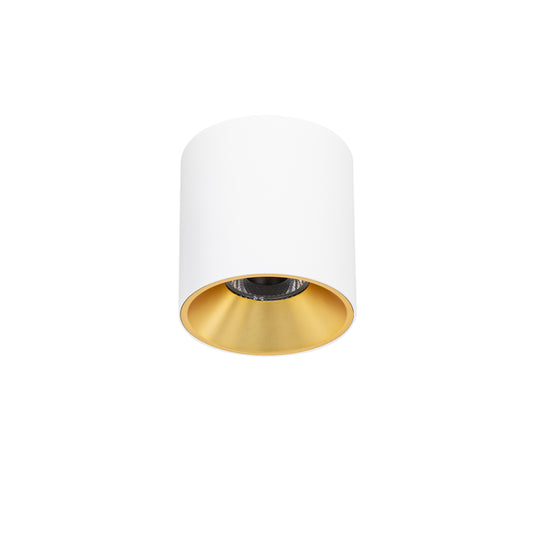 LED Surface Mounted Aluminium Light - WITHOUT LAMP - ROUND WHITE AND GOLD